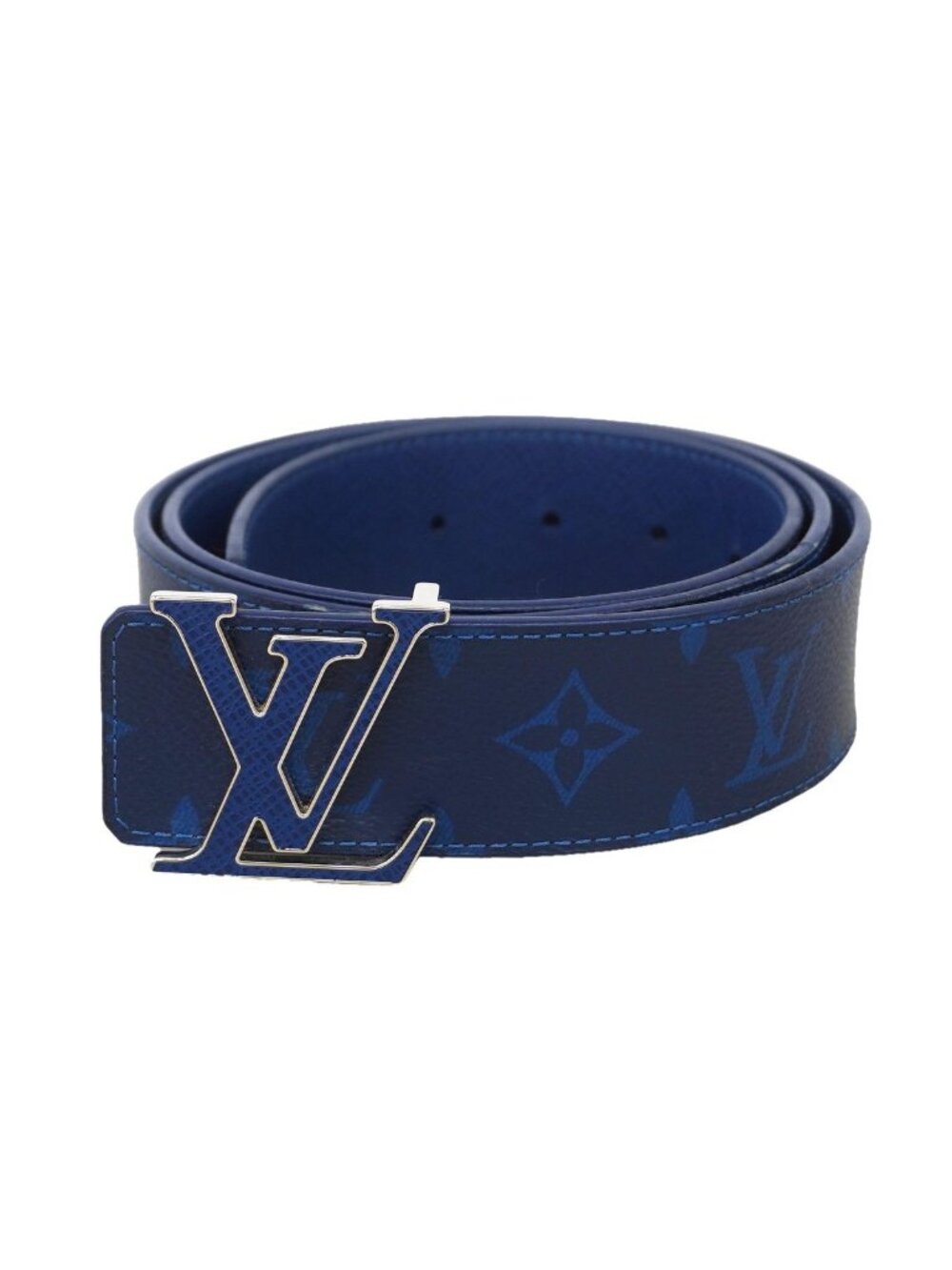 Louis Vuitton Belt Monogram Taiga Ceinture LV Initial Blue Cobalt